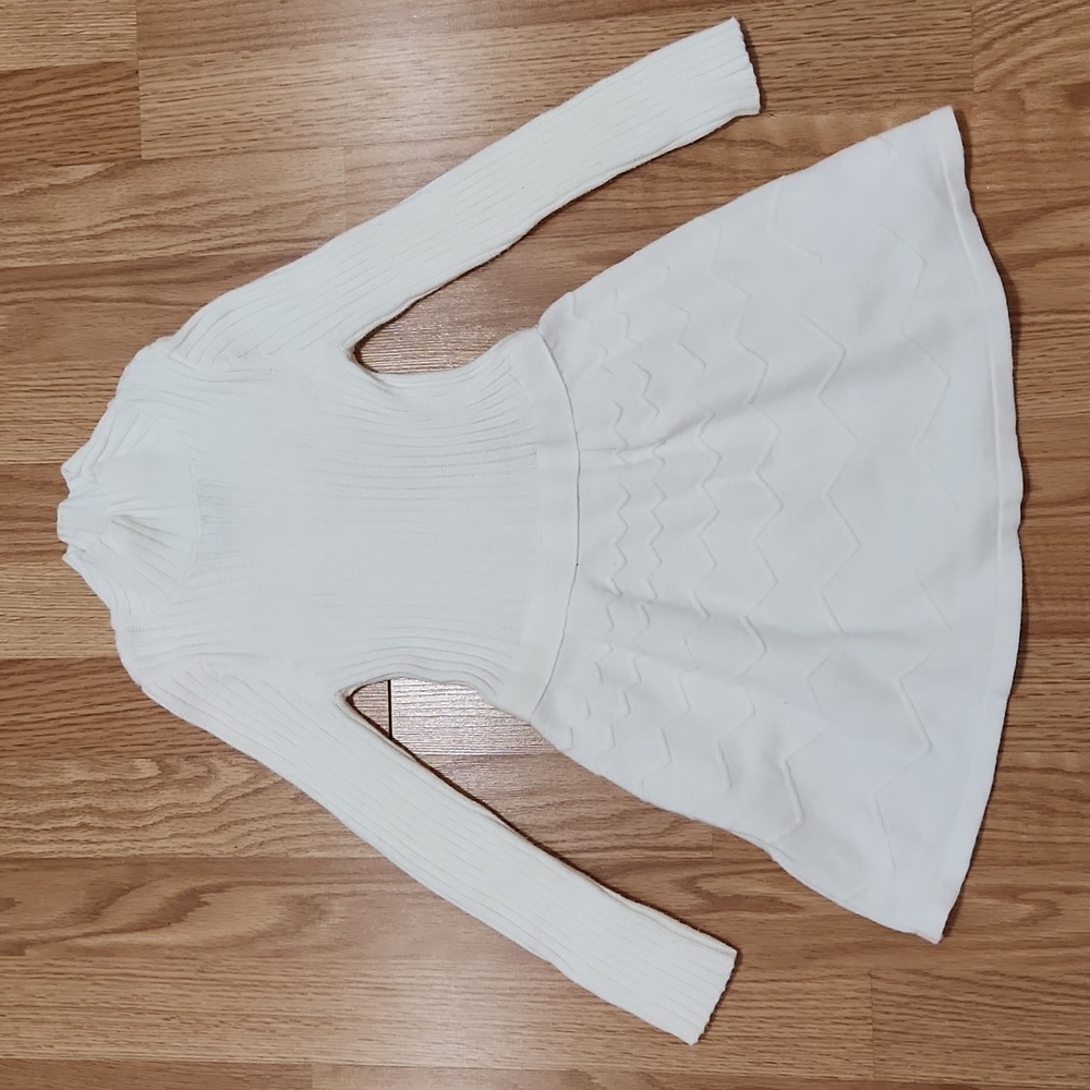 Rachel Zoe girls ivory knit sweater dress mock turtleneck size 5